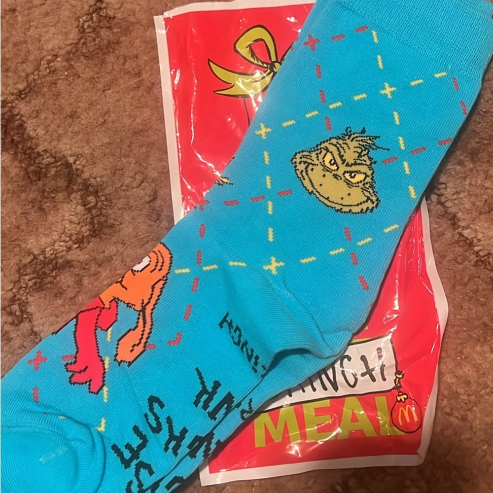 Dr. Seuss Grinch Blue Novelty Crew Socks